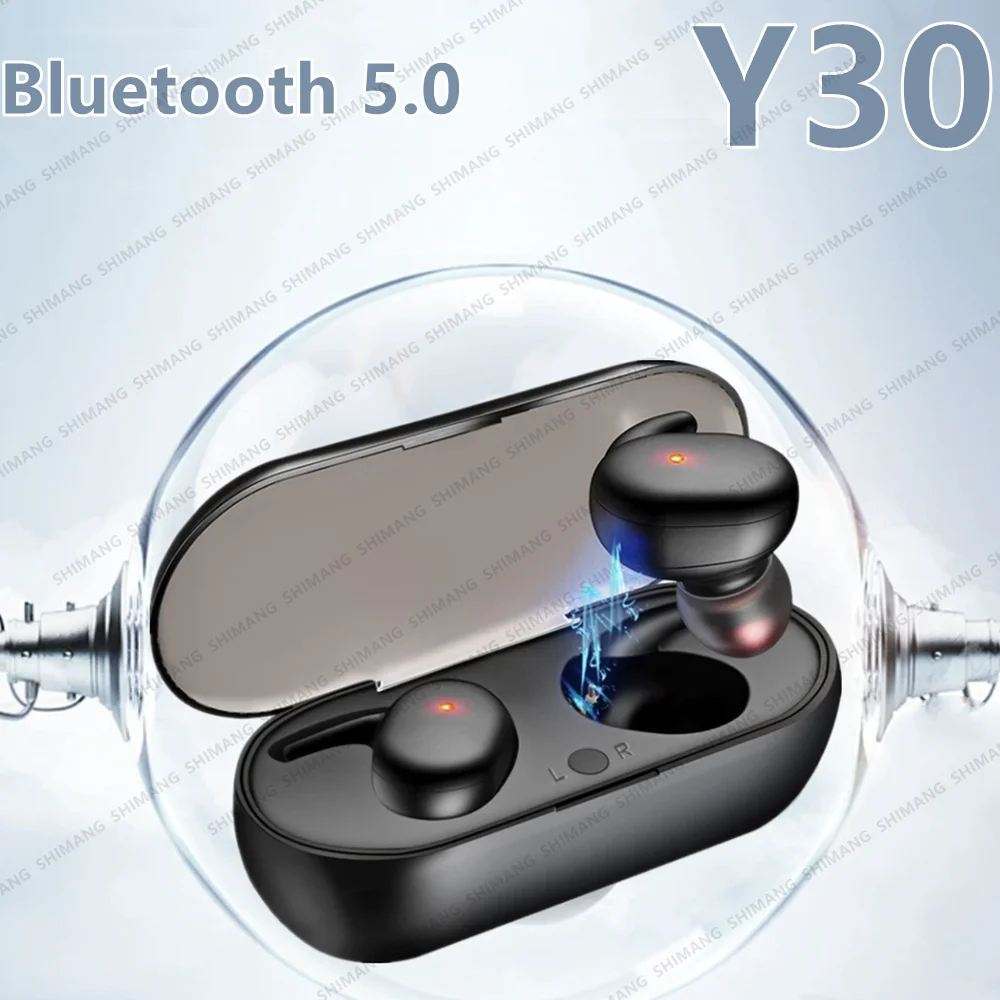 

TWS-стереонаушники Y30 с поддержкой Bluetooth и зарядным футляром