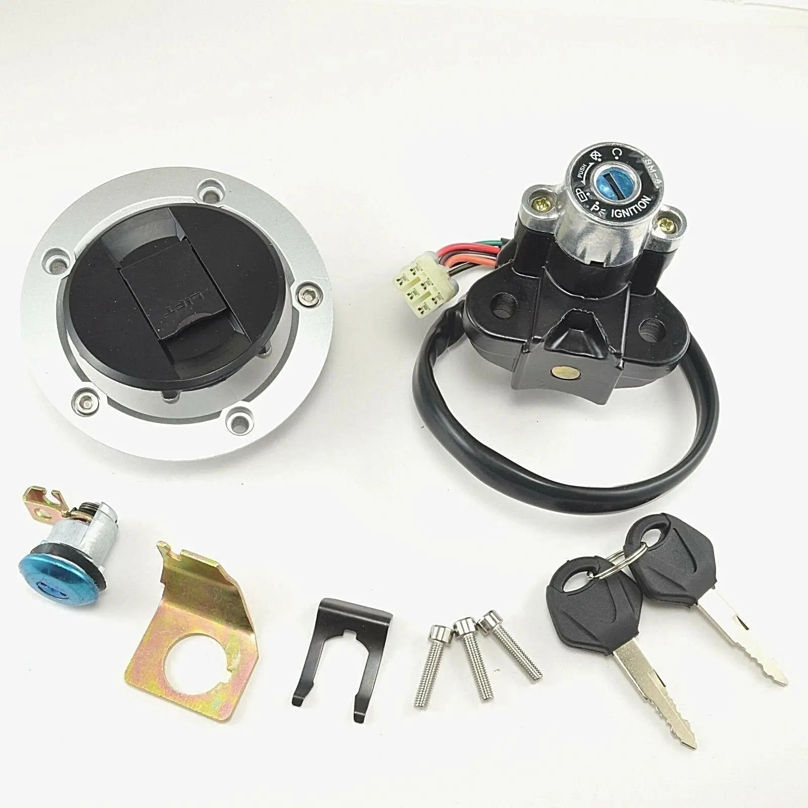 Ignition Switch+Fuel Gas Cap+Seat Lock Key Set for Suzuki GSXR600 GSXR750 GSXR1000 GSF650 SFV650 DL650 2004-2015