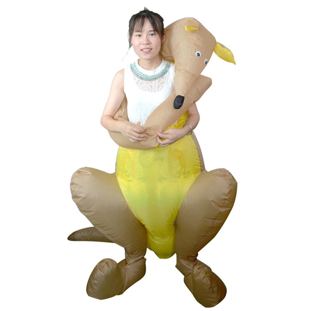

JYZCOS Kangaroo Inflatable Costume Mascot Animal Kangaroo Cosplay Suit Halloween Carnival Christmas Party Fancy Dress for Adult