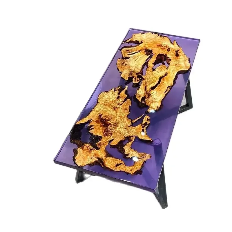 Настольная доска с рисунком реки из скандинавской смолы стол океанским узором