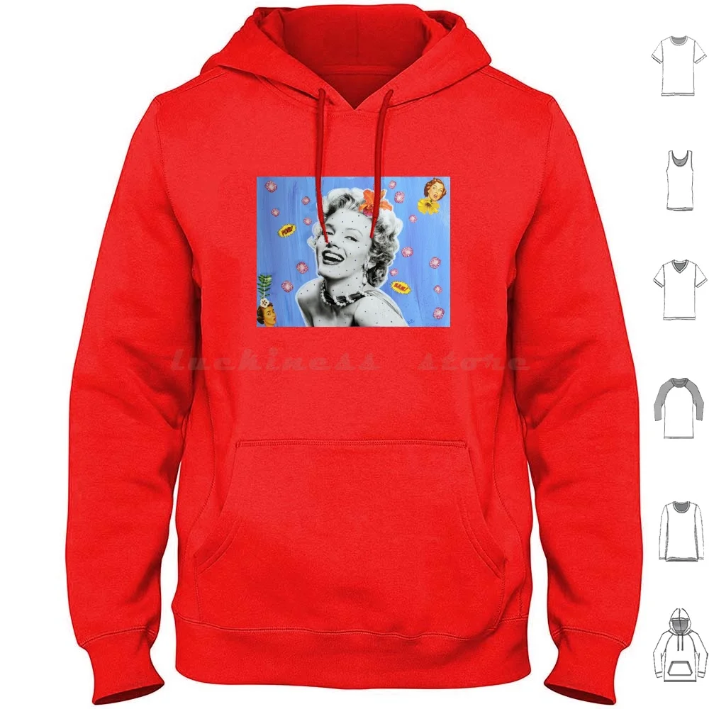 

Flora Monroe Hoodies Long Sleeve Marilyn Monroe Flowers Retro