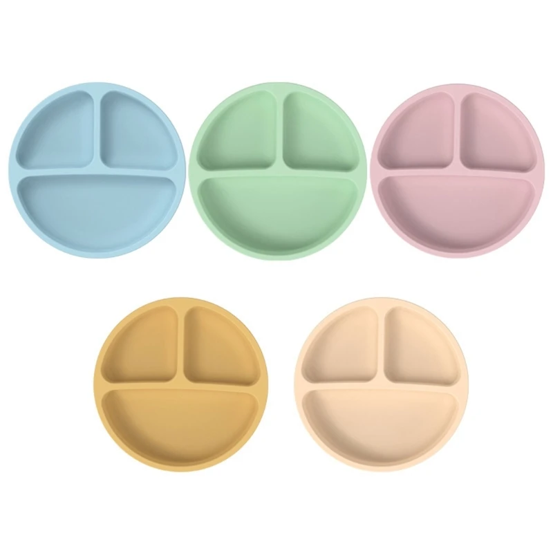 

Baby Suction Plates Divided Unbreakable- Silicone Baby Weaning Plate for Toddler