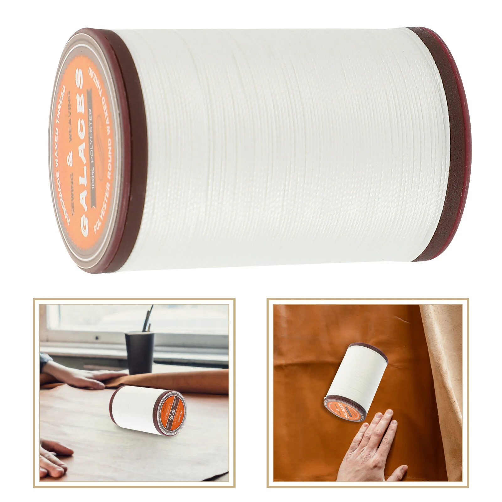 

Waxed Thread- 045mm Sewing Waxed Thread Hand- Stitched Round Wax Thread Cord for DIY Hand Sewing Craft, 80 Meters ( White )