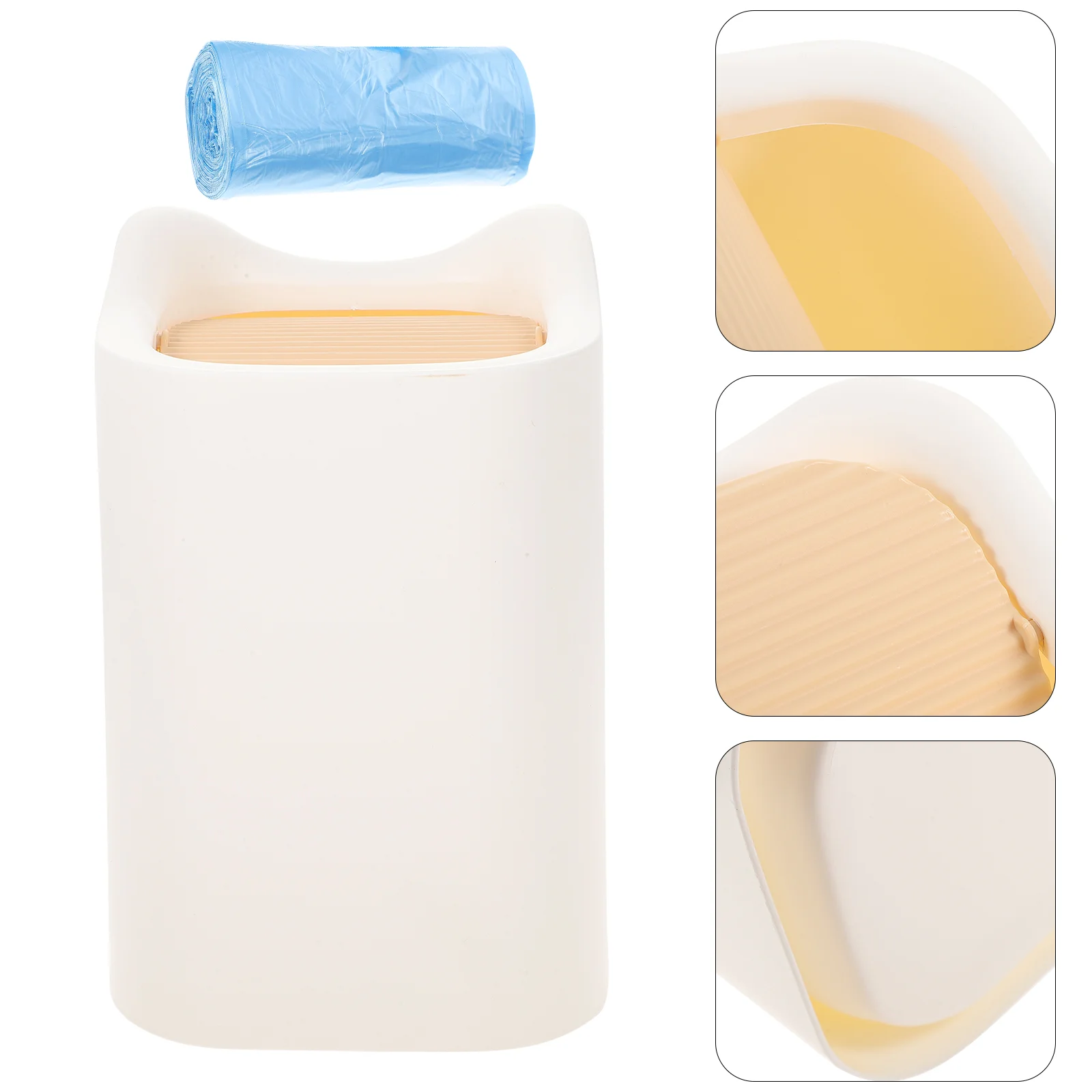 

Can Trash Holder Small Bin Waste Garbage Dispenser Qtip Cotton Case Sponge Makeup Box Storage Desktop Mini Wastebasket