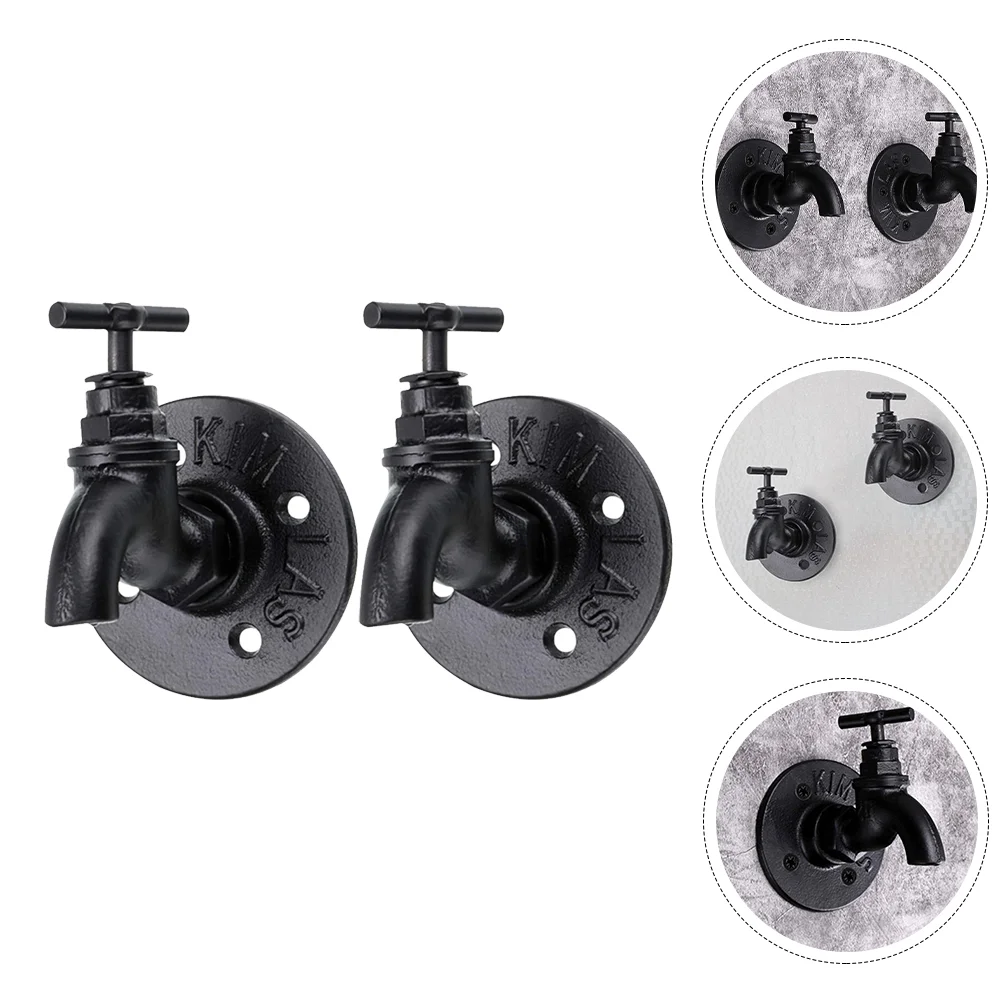 2Pcs Unique Industrial Style Hooks Household Storage Hangers Iron Hooks