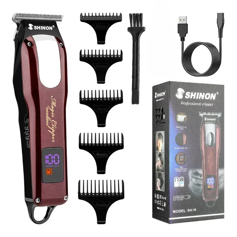 

SH-19 Men's Carving Hair Clipper Digital Display High Power Electric Clipper Hair Salon Professional Electric Hair Trimmers