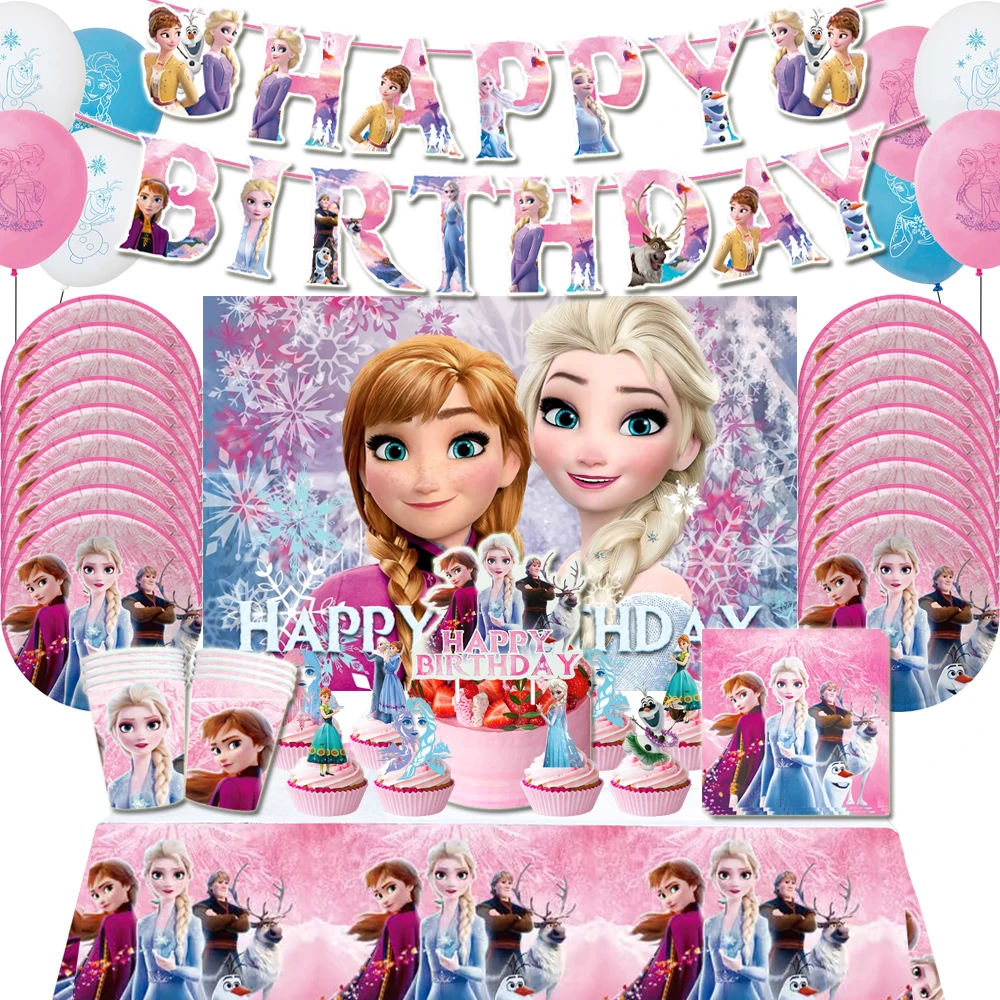 Disney Pink Frozen Queen Girl Birthday Party Decoration Elsa