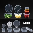 Пластиковые контейнеры для соуса на вынос, пищевая коробка с навесными крышками, коробка для Пигментных красок, одноразовая Палетка, 50 шт., 253040 мл