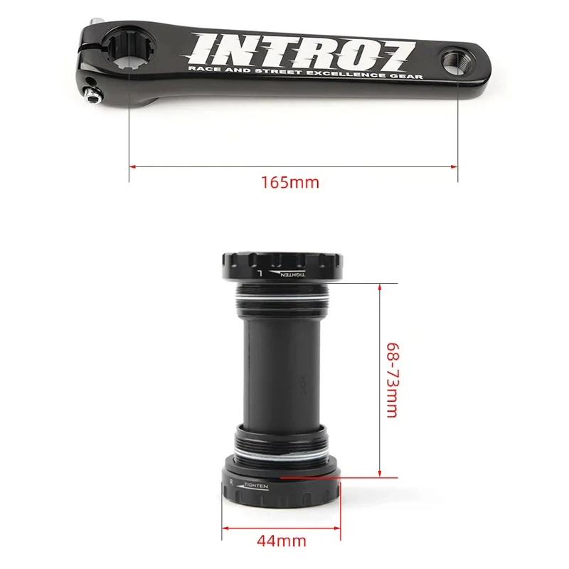 Фото Комплект шатунов 48T INTRO7 DEVIL EYE Hollow Integrated Fixie Racing из алюминия AL-7075 с ЧПУ, BCD144мм, для фикс-байков и трековых велосипедов, 165мм №3