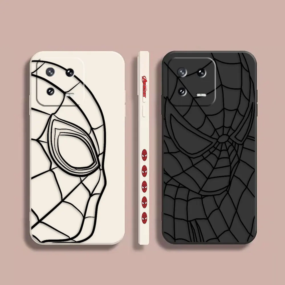 

Case For Xiaomi PCOO F3 F4 F5 M3 M4 M5 X3 X4 X5 MIX 3 4 Black Shark 5 GT Pro 4G 5G Case Funda Shell Marvel Spider-Man Black Line