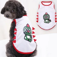 cartoon pet dog clothes puppy summer clothes new mesh dog vest dinosaur vest outdoor pet clothing pet outfits cute clothes