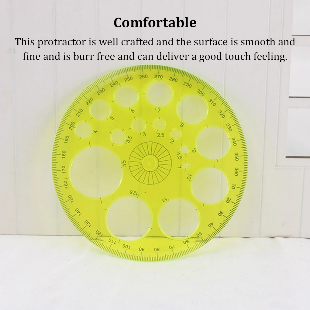 

Color Random Office 360 Degree Protractor Architects Portable Round Ruler