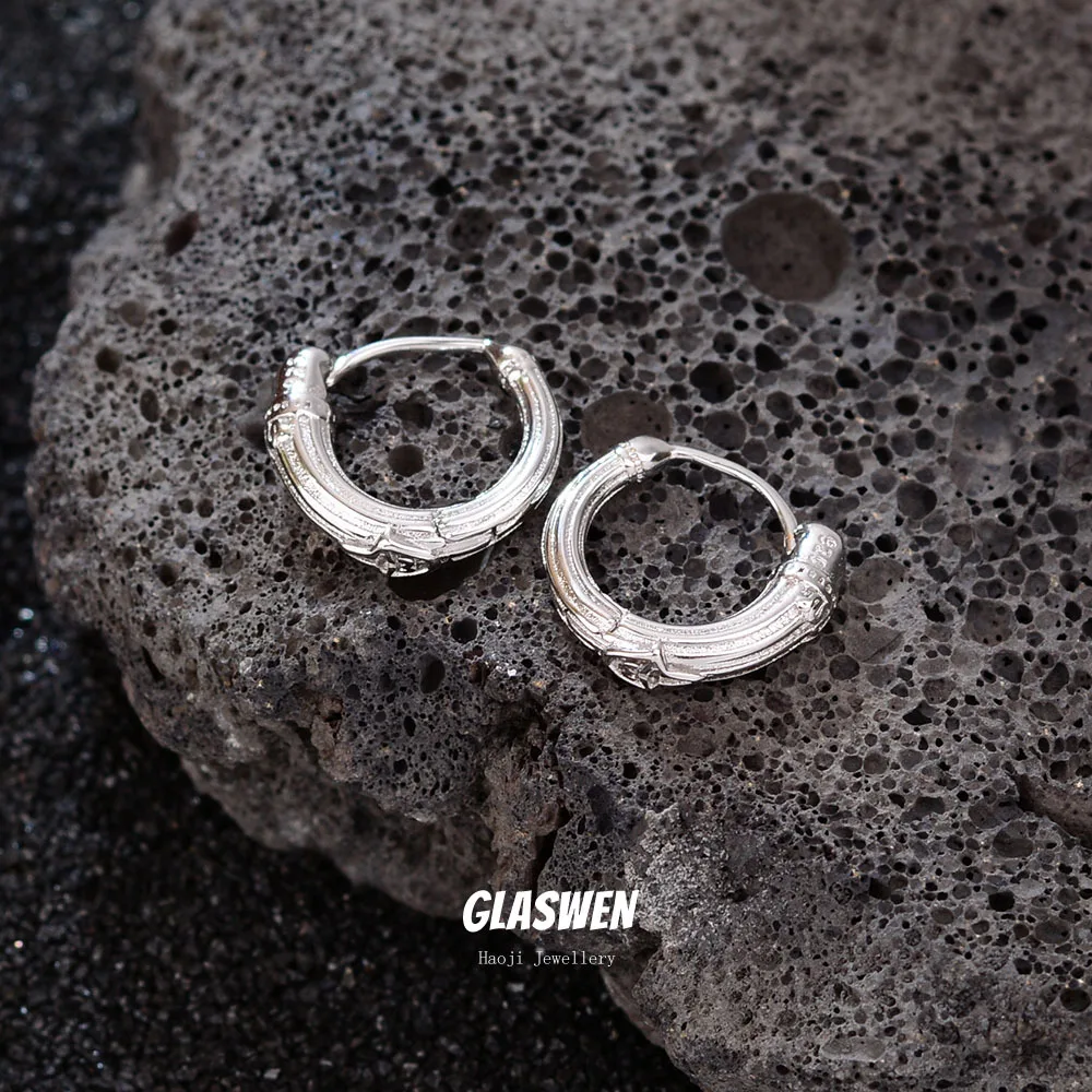 

Серьги-кольца с гравировкой для мужчин и женщин, серебро 2023 пробы