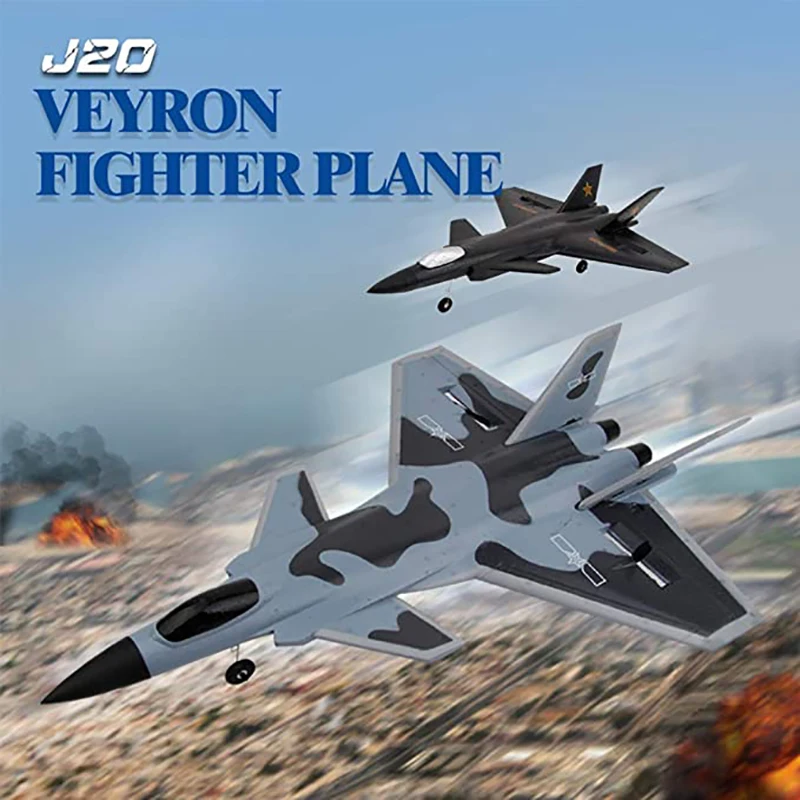 

J20 RC Aircraft 2 Channel Fixed Wing Glider 2.4G Remote Control Drone Outdoor Kids Toy Gift