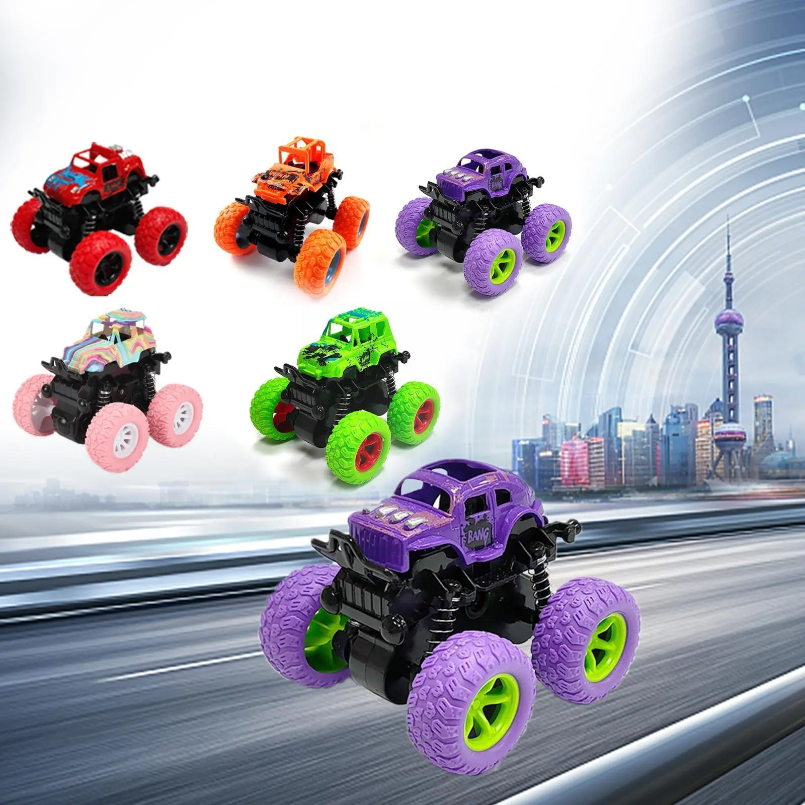 

Novelty Toys Car Four-wheel Drive Off-road Vehicle Pull Car Boy Car Inertia Back Gift Stunt Dinosaur Children Toy Toy A8v6