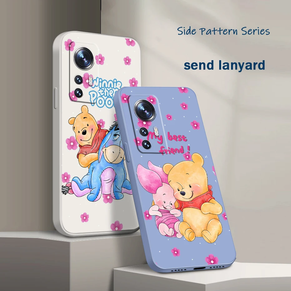 

Disney Winnie Pooh Cute For Xiaomi Mi 13 12T 11i 11X 10S 10 Pro Lite Ultra 5G Liquid Rope Silicone Phone Case