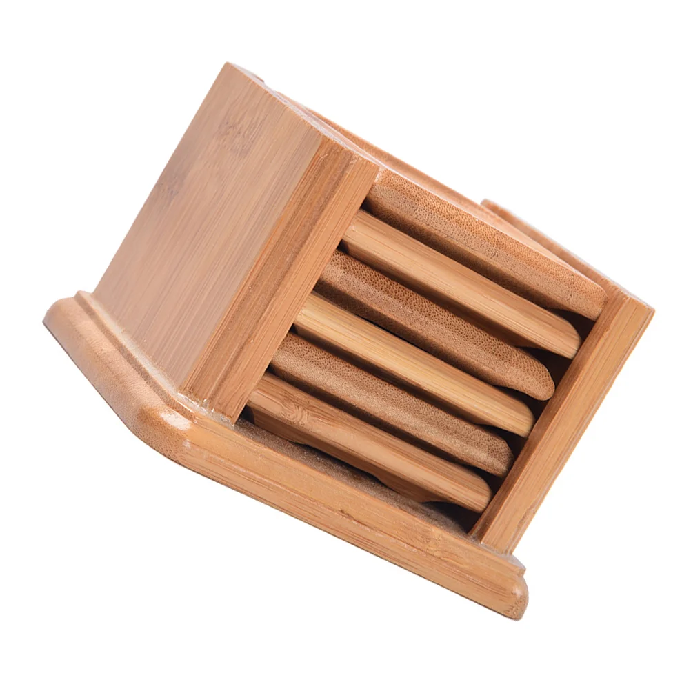 

1 set of Bamboo Coasters Coffee Table Mats Cup Coasters with Mat Holder