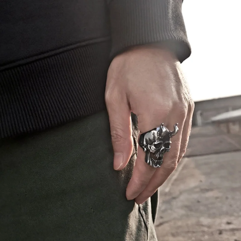 Винтажное металлическое кольцо в готическом стиле для мужчин стильное Ювелирное