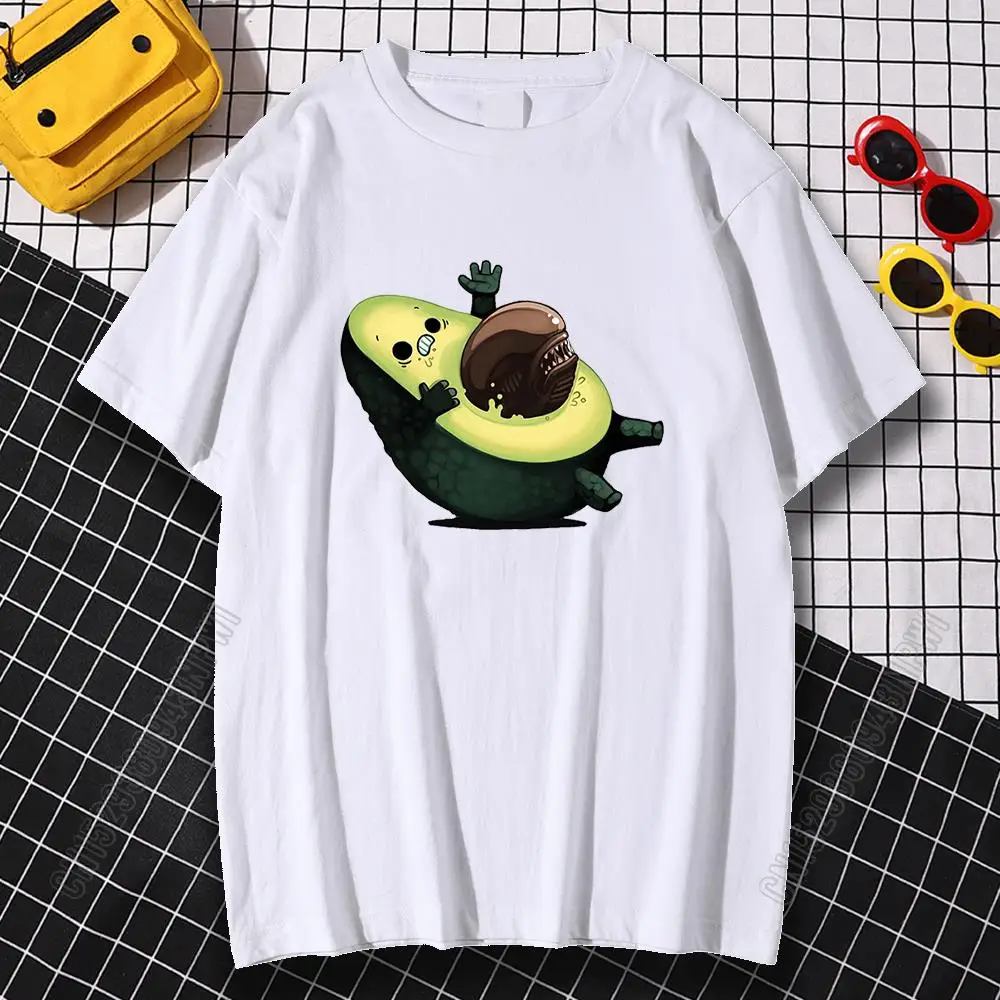 

Cute Avocado 100% Cotton Street Prints Tshirts Men Crewneck 100% Cotton T Shirts Loose Short Sleeve Shirt New Tops Mens New