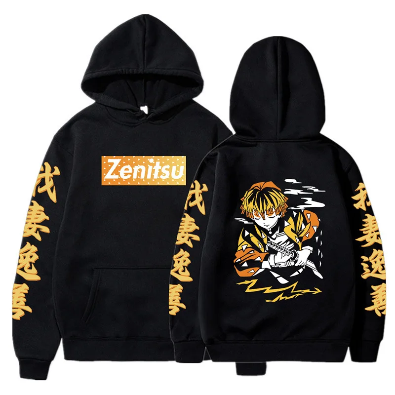 

Demon Slayer Anime Agatsuma Zenitsu Hoodie Kamado Tanjirou Kamado Nezuko Printed Hoodies Sweatshirts Unisex Sudaderas Hombre