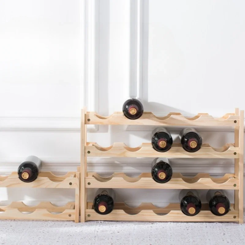 Держатель для бутылок хранения вина из цельного дерева подставка сетка шкаф
