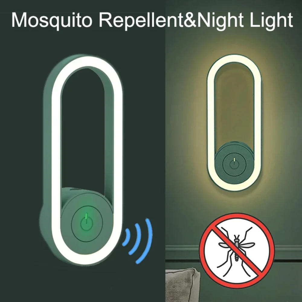 

Portable Ultrasonic Mosquito Repellent Mini LED Night Light Multi-Function Indoor Mite Removal Mouse Expeller No Radiation-028