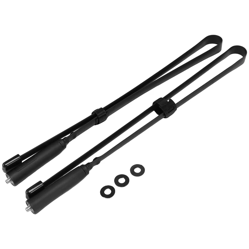 

2Pcs 28.4 Inch Foldable Raido Antenna Walkie Talkies Dual Band UV VHF/UHF 144/430Mhz Antennas