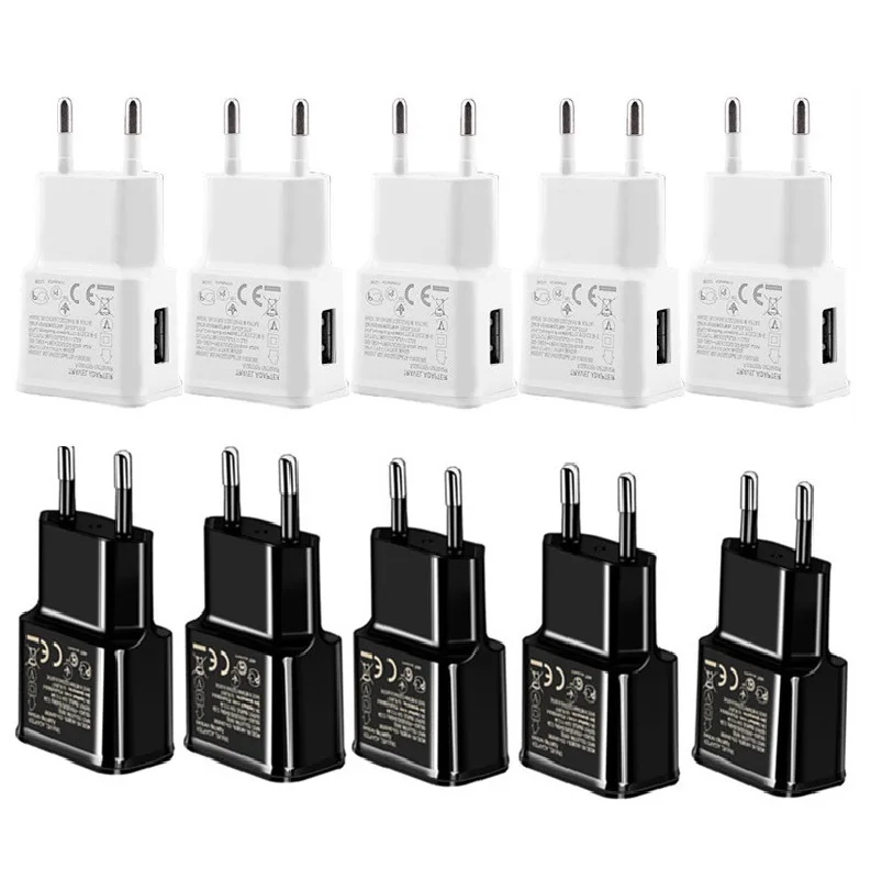 

10-20Pcs 5V 2A Eu US AC Home Travel Wall Charger Portable USB Power Adapters For IPhone Samsung S8 S10 Note 10 S20 S23 htc lg