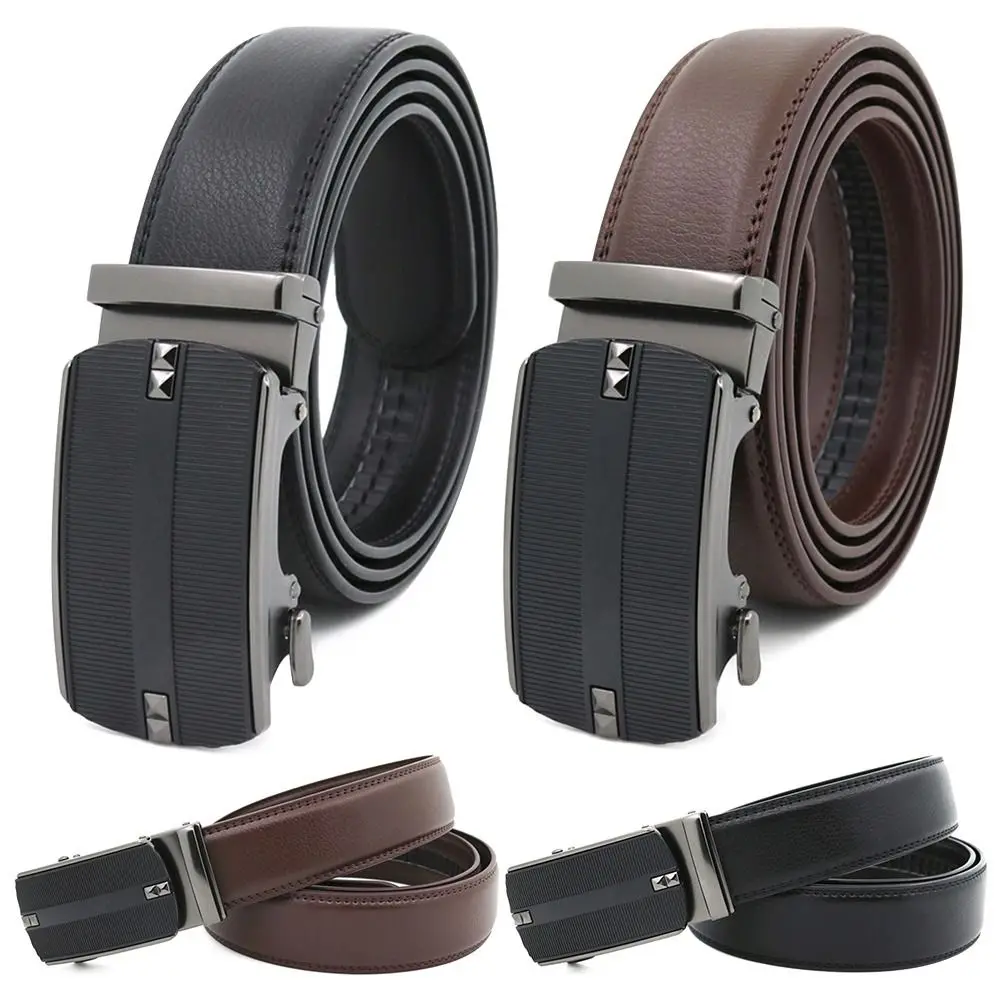 

Ремень с автоматической пряжкой для мужчин, регулируемый пояс из натуральной кожи, в винтажном стиле, для штанов