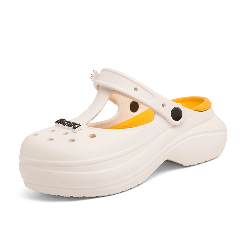 

2022 Women Sandals Summer High Hole Shoes Clogs EVA New Home Garden Ladies Girls Beach Flat Female Slippers