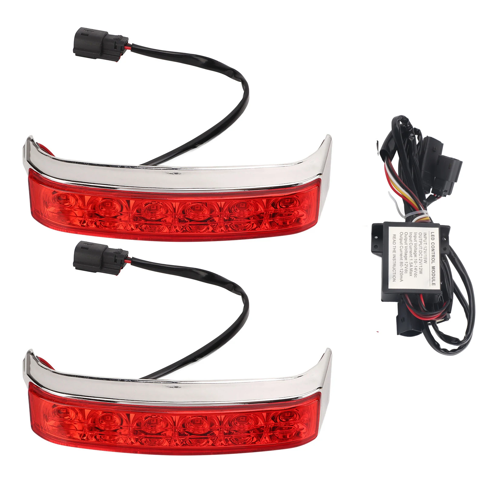 2шт Мотоциклетные светодиодные фонари на седельной сумке Левый и правый