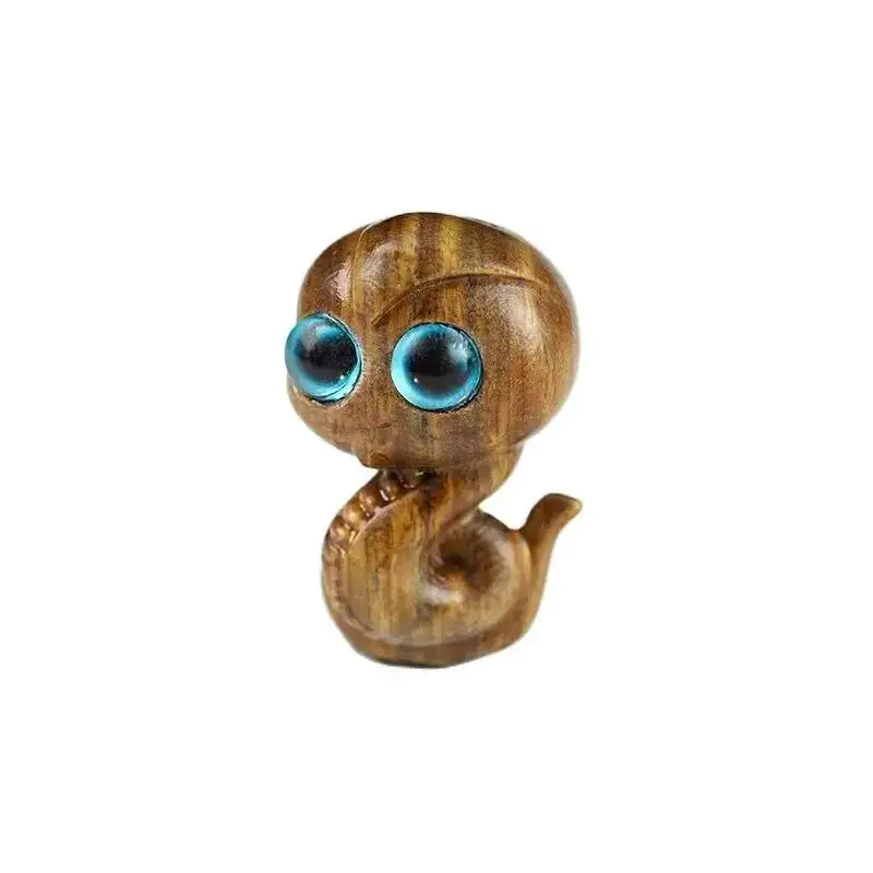 

Миниатюрная деревянная подвеска в виде змеи, украшение 1,37 дюйма, милая змея зодиака, креативный брелок «сделай сам», украшение, праздничные подарки