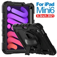 multifunctional case for ipad mini 6 8 3inch heavy duty shockproof kids cover for ipad mini4 5 7 9 with rotation stand and strap