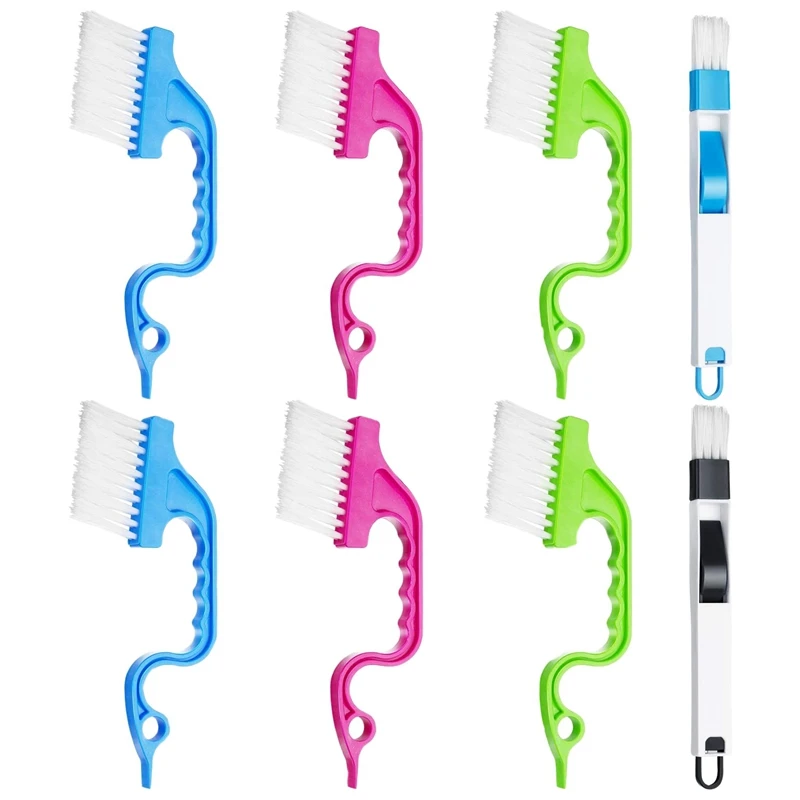 

8 Pcs Hand-Held Groove Space Cleaning Tools Window Track Cleaning Brushes Window Track Cleaning Brushes For Window