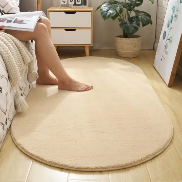 

Carpet Bedroom Bedside Blanket Net Red with Ins Princess Room Mat Oval Living Rugs Decoracion