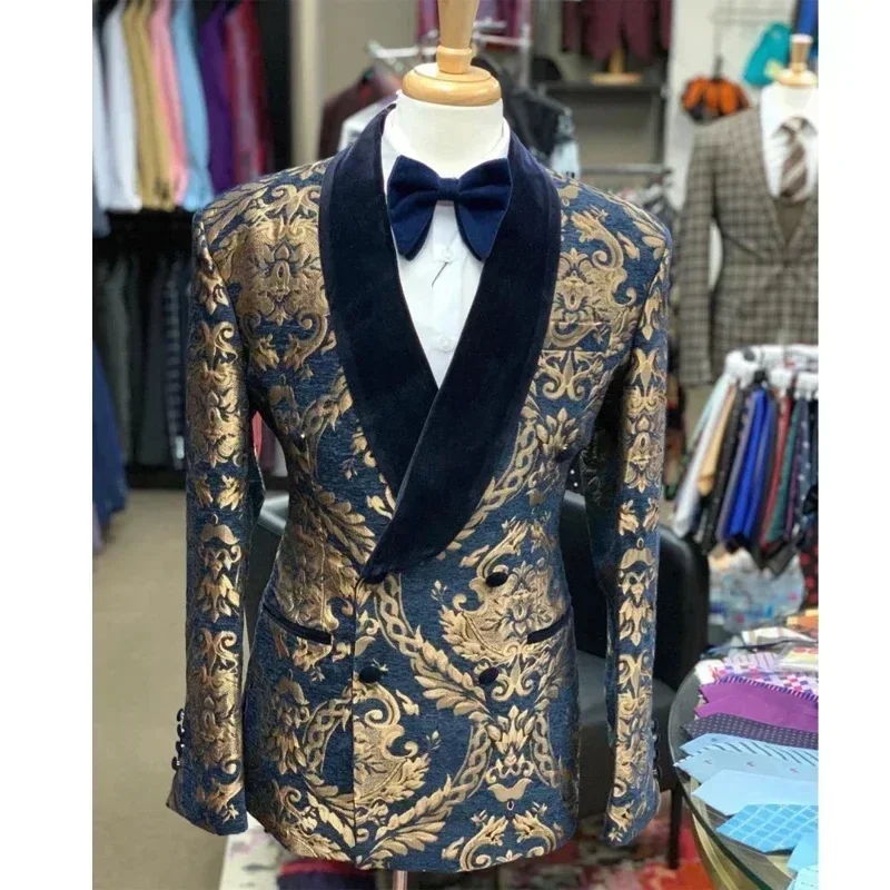 Мужской костюм Slim Fit с цветочным принтом
