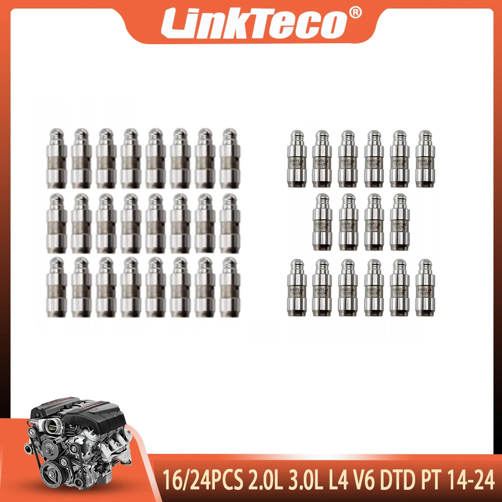 Фото Комплект из 16/24 клапанных толкателей для двигателей 2.7L 3.0L L4 V6 DTD PT, подходит для JAGUAR E-PACE F-TYPE, LAND ROVER DEFENDER, DISCOVERY SPORT 2014-2024 гг. №1