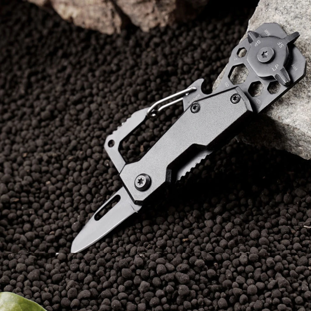 

Mini Pocket Keychain EDC Key Screwdriver Multi-function Folding Knife Backpack Buckle For Camping Outdoor Tactical Survival Tool