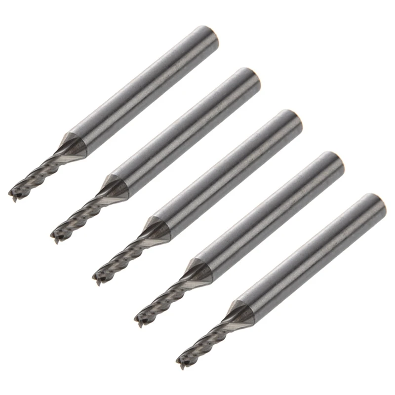 

ABSF 5Pcs 3Mm×6Mm×12Mm×60Mm 4 Flutes HSS AL End Mill Milling Cutter Tool