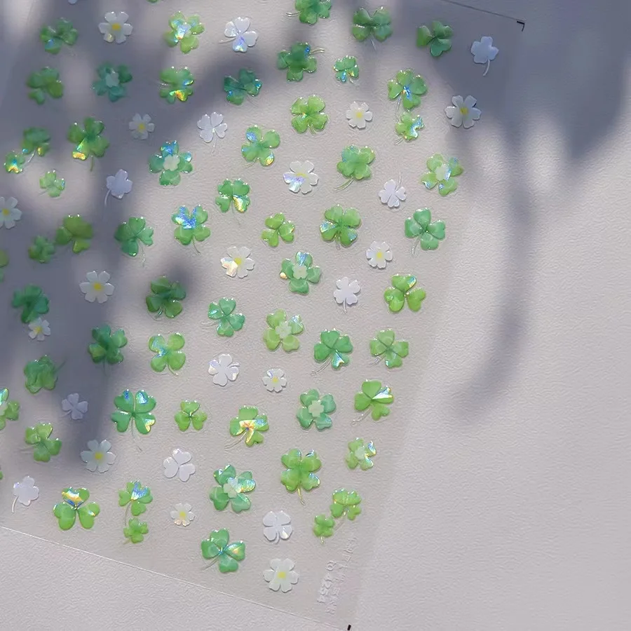 Наклейки для ногтей клевер на удачу