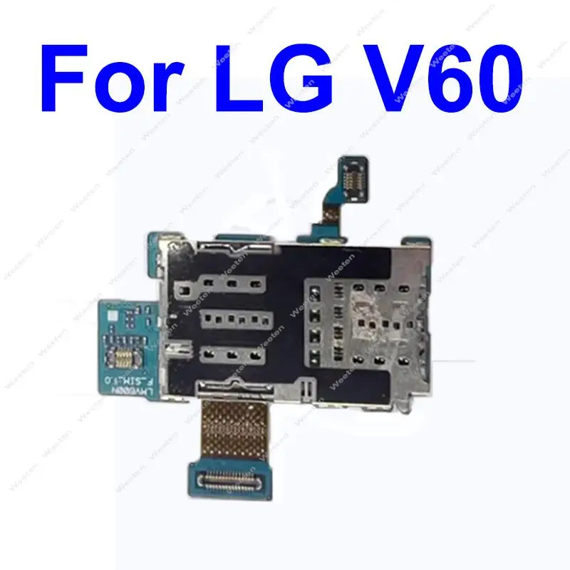

Sim Card Tray Socket For LG V60 ThinQ 5G Sim Card Slot Board Holder Micro SD Card Reader Adapters Flex Cable Parts