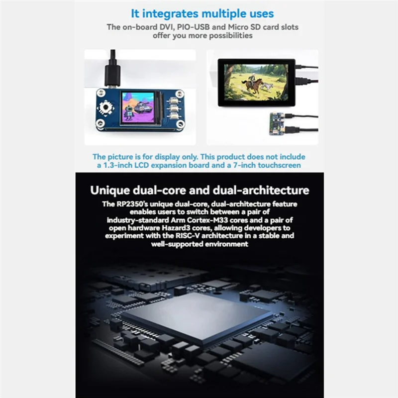 

Waveshare RP2350-Pi Zero RP2350-Pi Zero Плата разработки для Raspberry Pi 40-контактный интерфейс GPIO Микроконтроллер