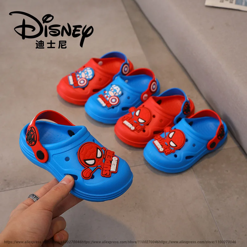 Disney Children Garden Shoes Boy Girl Cartoon Captain America Mickey Sandal Summer Slipper Kid Baby Beach Sandals