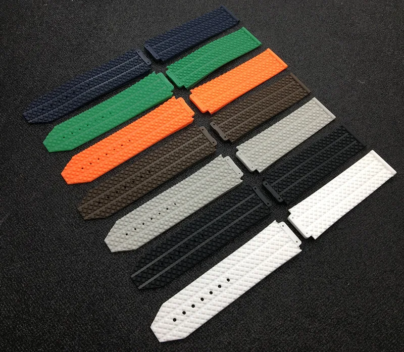 

Colorful Silicone Green orange belt For Hublot strap for Big Bang Watchband 25*17mm watch band with stainless buckle free tools