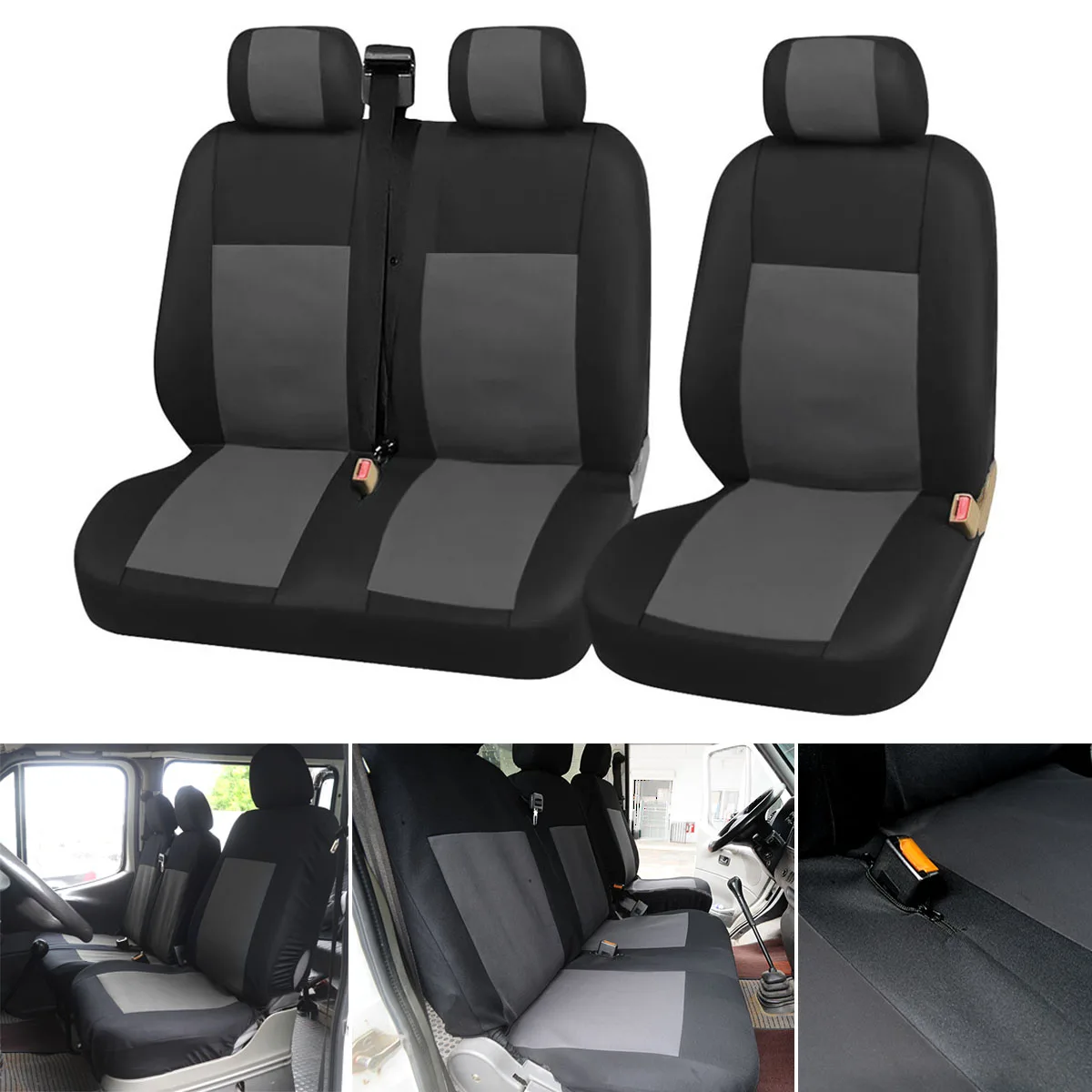 

2+1 Type Split Seat Cushion Cover Universal Car Truck Seat Cover For Ford Transit For Vauxhall Opel Vivaro For Renault Master