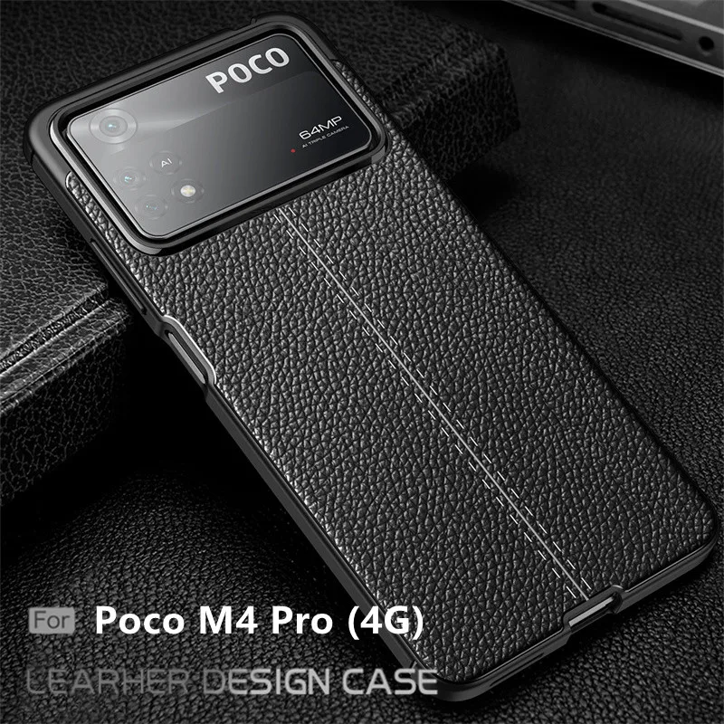 

For Cover Xiaomi Poco M4 Pro Case For Poco M4 Pro 4G Capa Shockproof Back Soft TPU Leather For Fundas Poco M4 Pro 4G NFC Cover