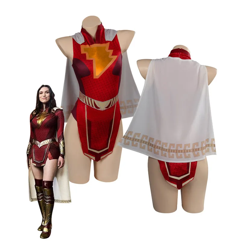 

Fury of the Gods Shazam Mary Cosplay Swimsuit Cloak Costume Outfits Halloween Carnival Party Suit For Adult Women Girls Disguise