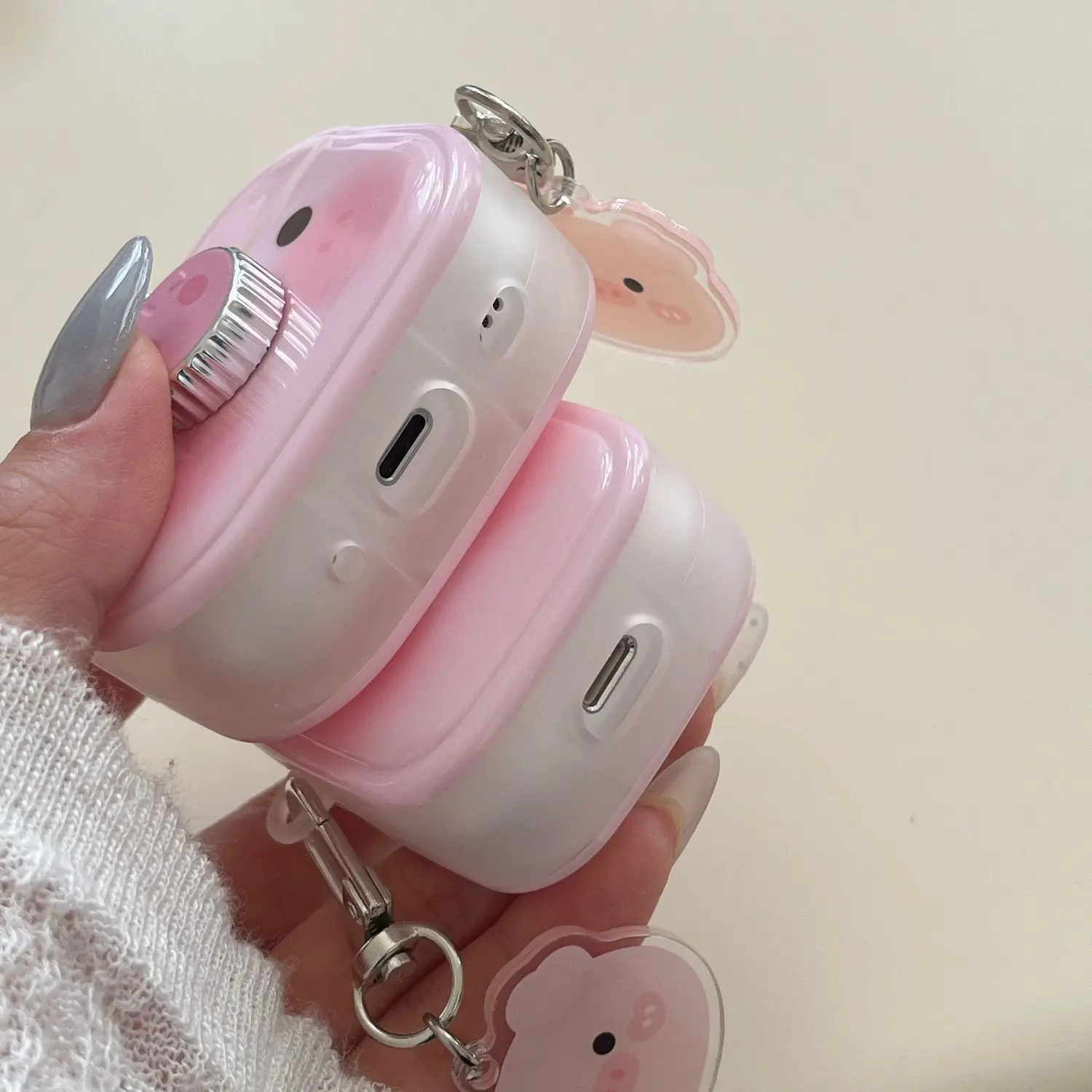 Чехол для наушников с 3D розовой свиньей и рисунком