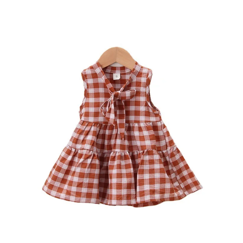 

Платье для маленьких девочек, Новинка лета 2022, яркое клетчатое платье для младенцев и малышей, детская одежда