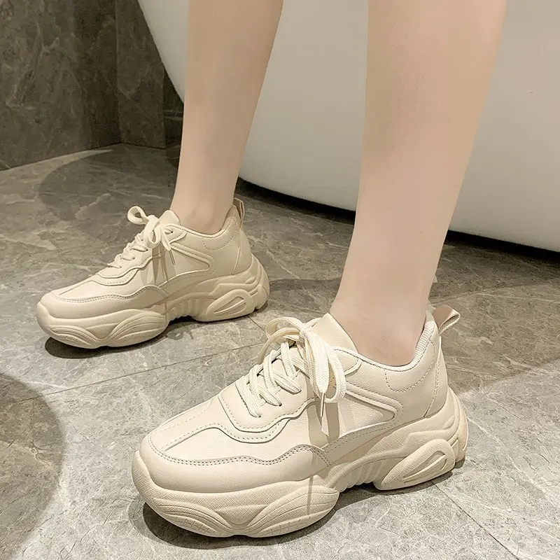 

Кроссовки женские на платформе, повседневная сетчатая обувь для бега, на толстой подошве, со шнуровкой, модные, для отдыха, лето 2022